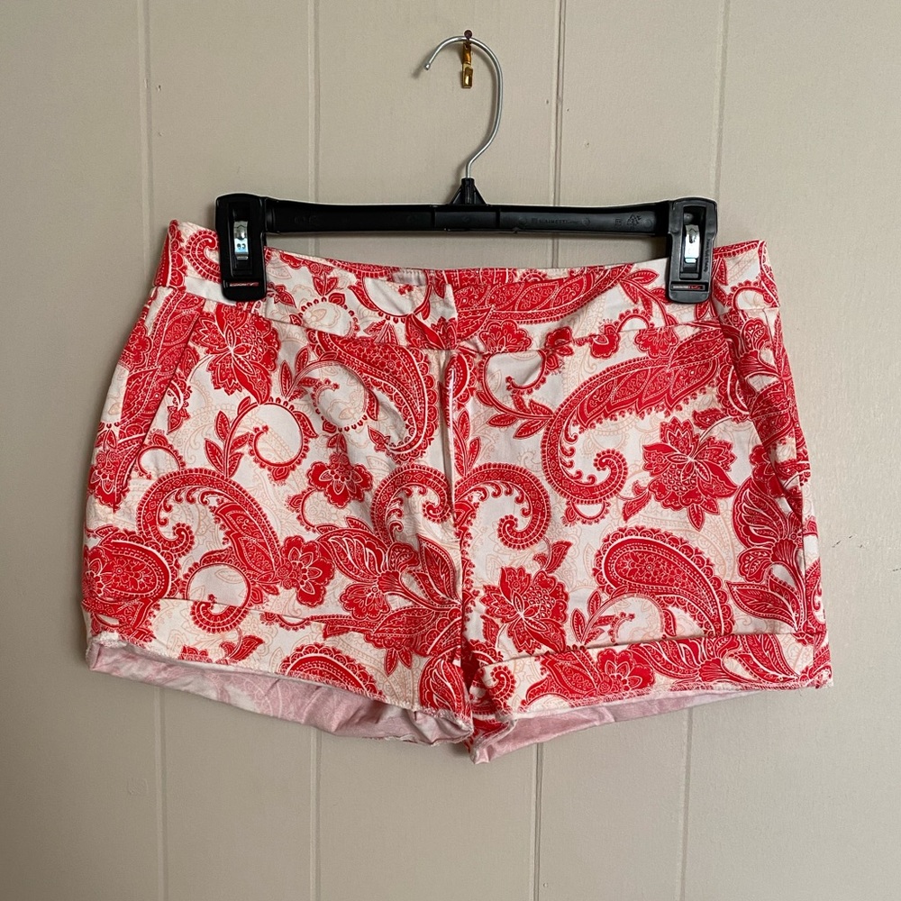 Paisley Red Shorts